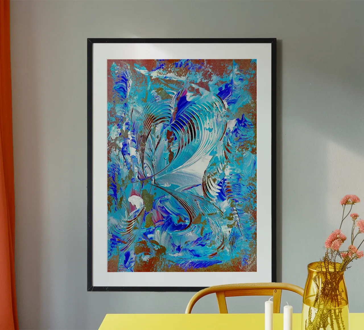 IDEAL GIFT 75 invers. poster con telaio in legno da Thierry Vobmann Abstract painting