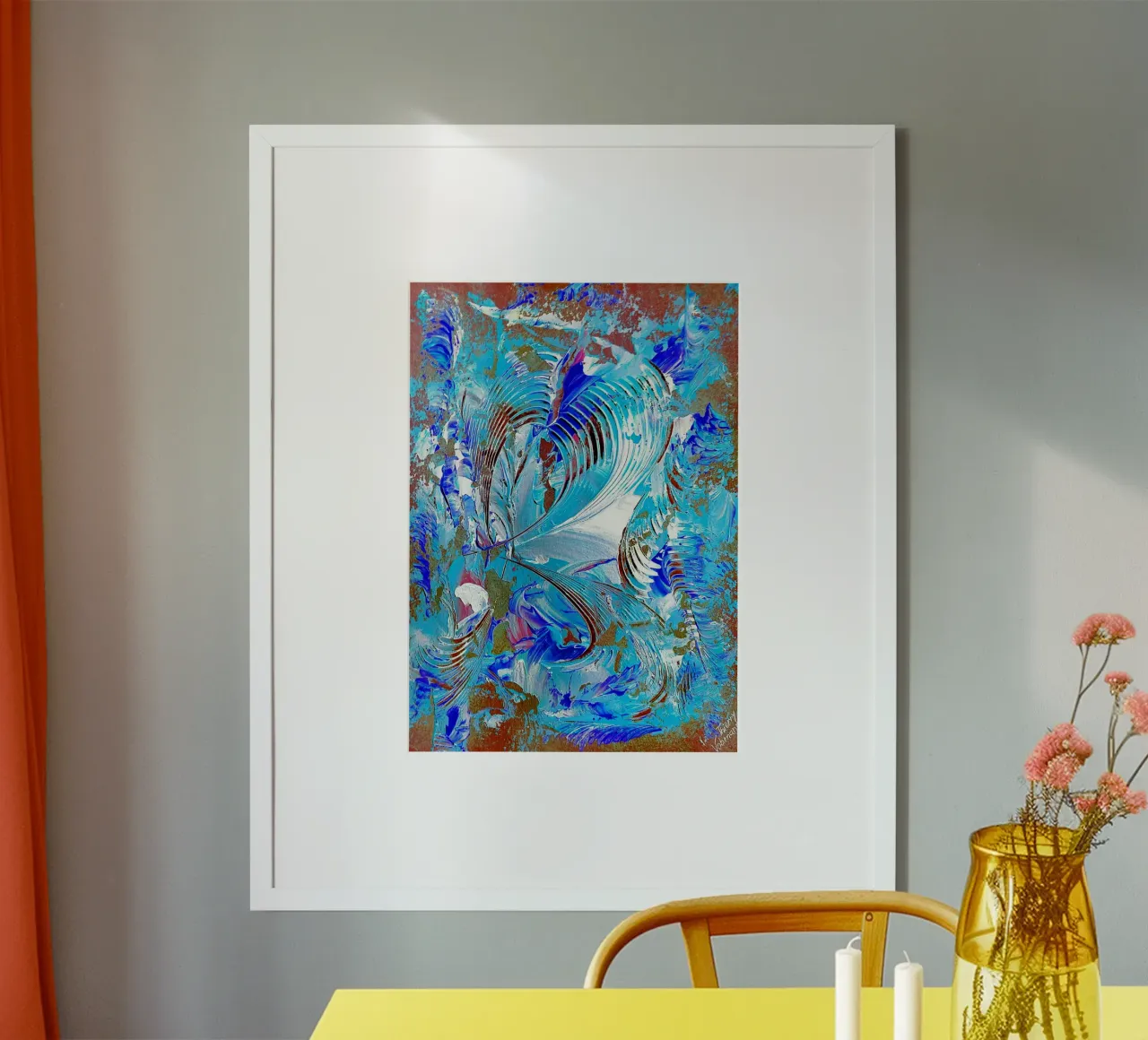 IDEAL GIFT 75 invers. poster con telaio in legno da Thierry Vobmann Abstract painting