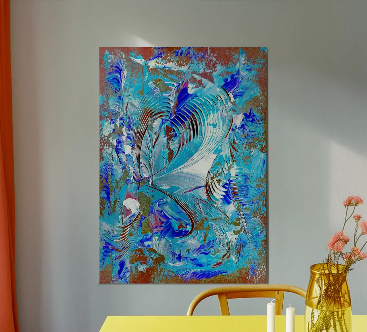 IDEAL GIFT 75 invers. poster con telaio in legno da Thierry Vobmann Abstract painting