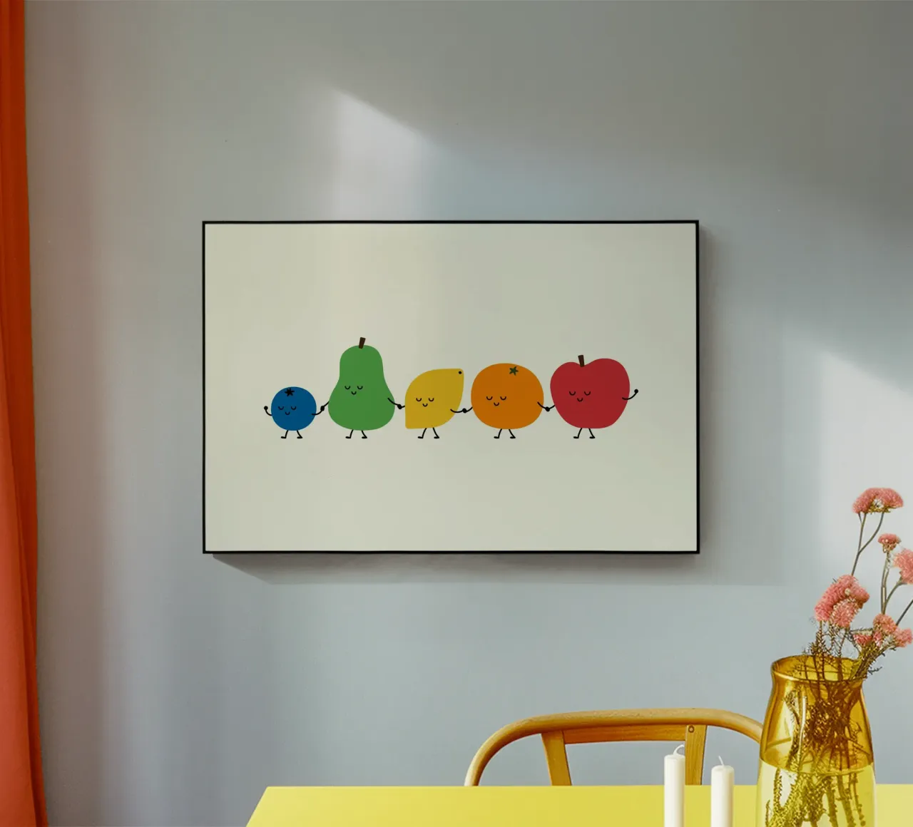 Fruit Parade acryl van Andy Westface
