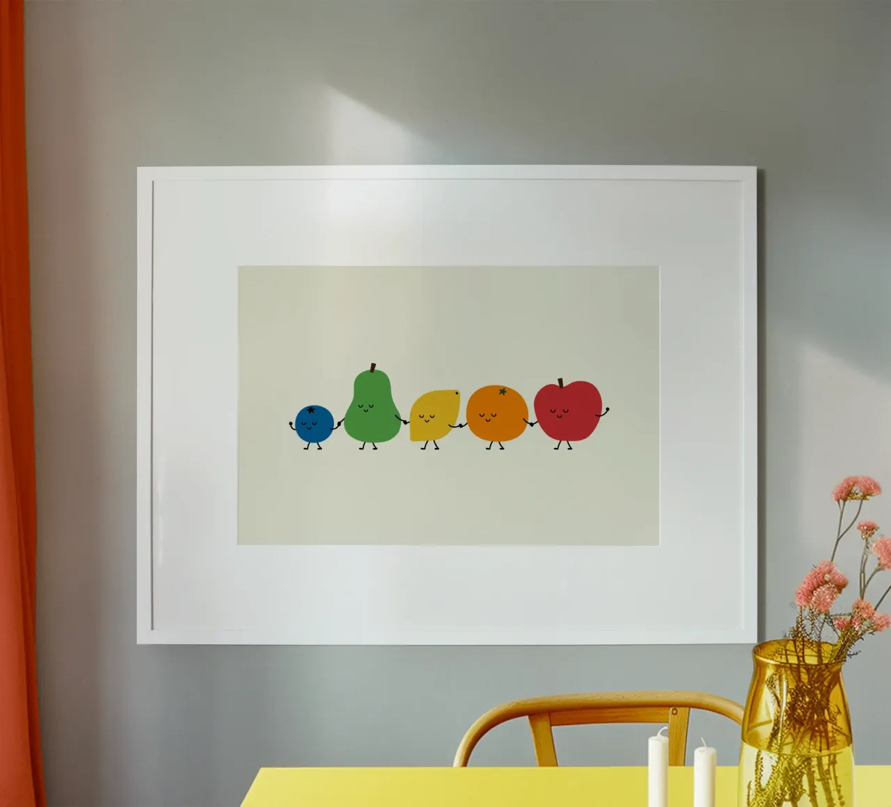 Sfilata di frutta poster con telaio in plastica da Andy Westface