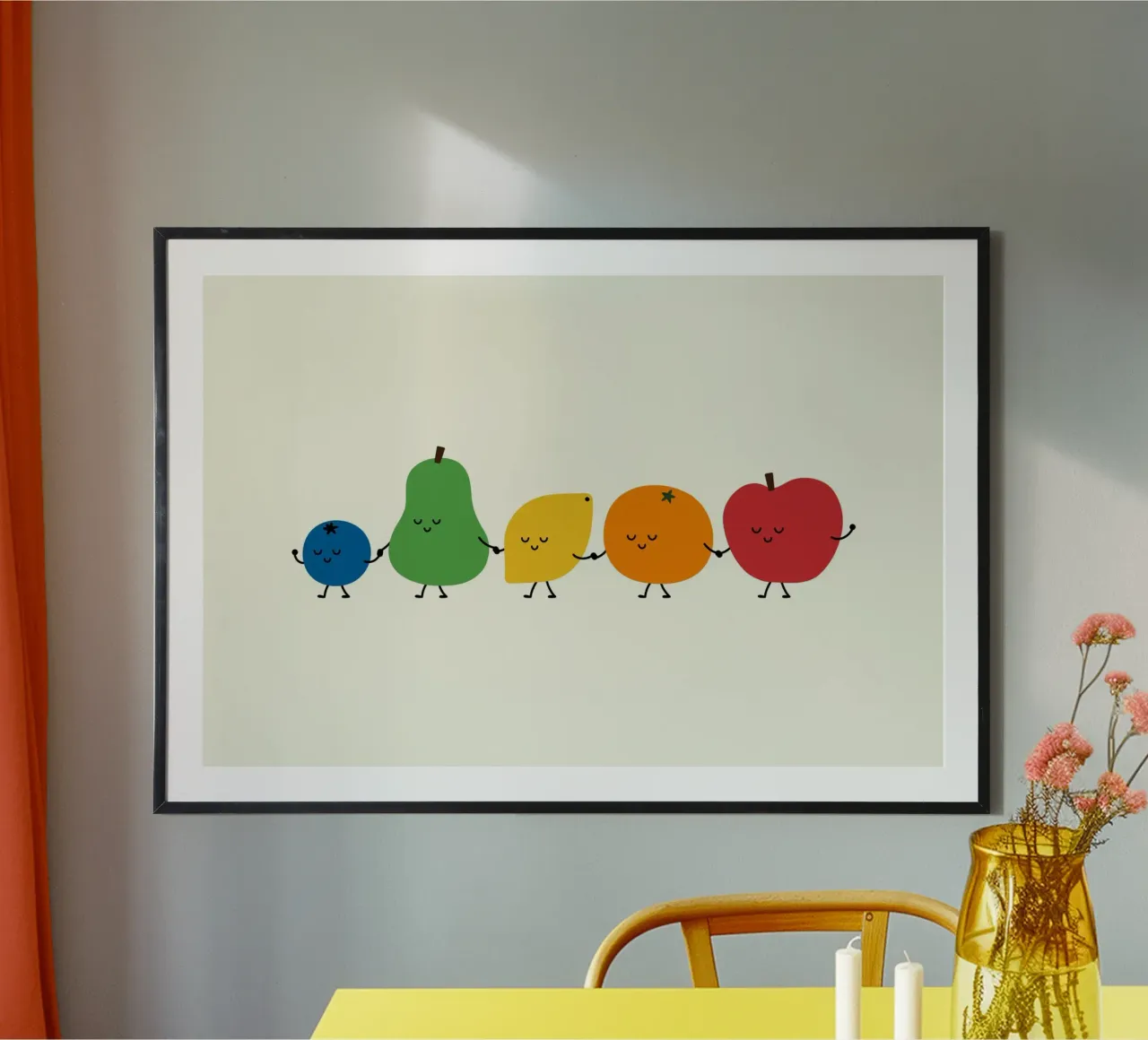Sfilata di frutta poster con telaio in plastica da Andy Westface