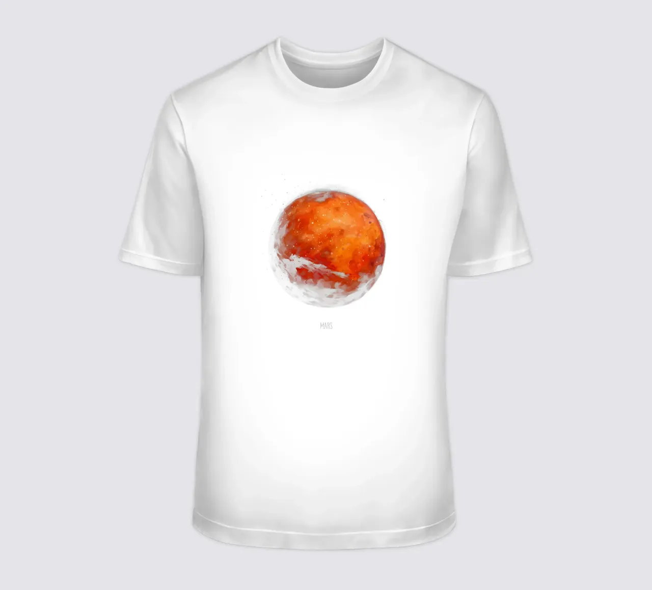 The Red Planet: Mars Watercolor t-shirt da BadrBrand