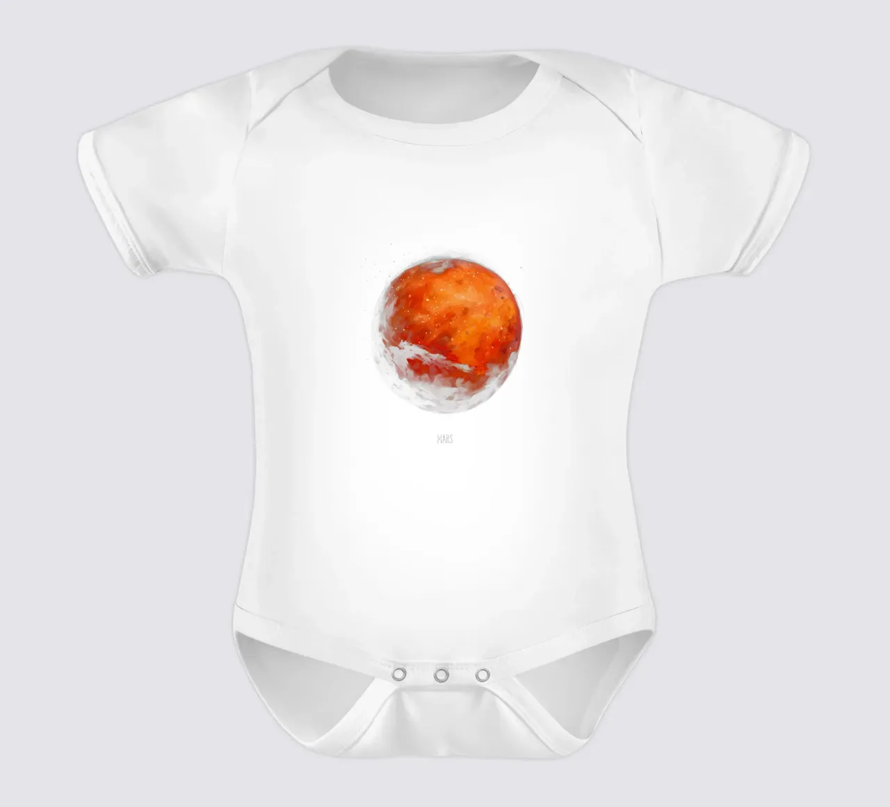 The Red Planet: Mars Watercolor body neonato maniche corte da BadrBrand