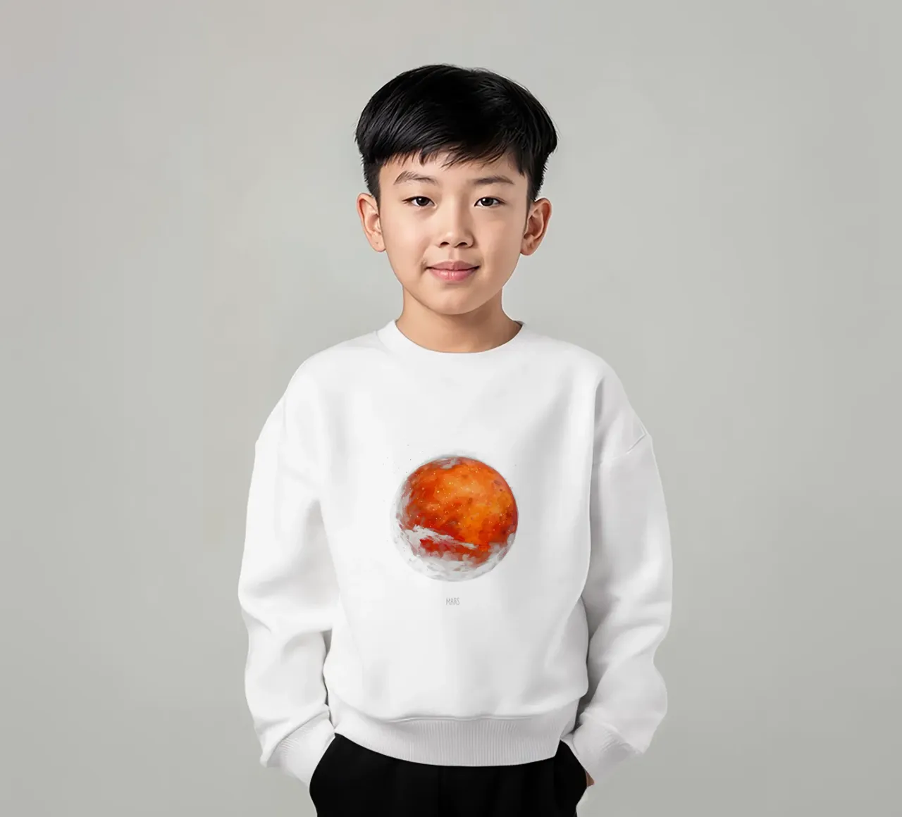 The Red Planet: Mars Watercolor felpa bambino da BadrBrand