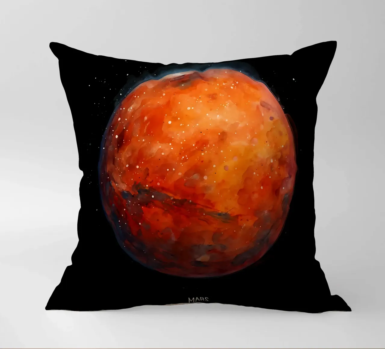 The Red Planet: Mars Watercolor cuscino da BadrBrand