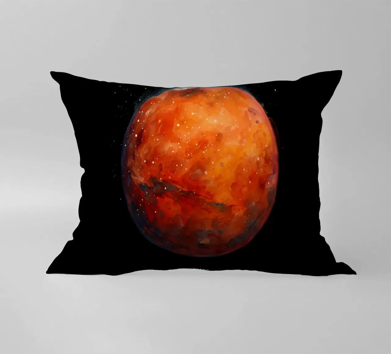The Red Planet: Mars Watercolor cuscino da BadrBrand
