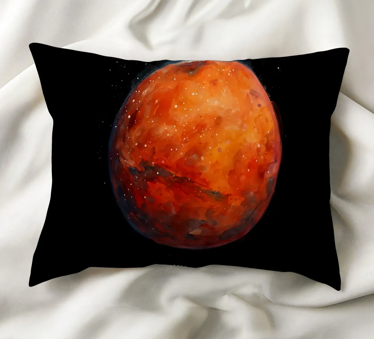 The Red Planet: Mars Watercolor cuscino da BadrBrand