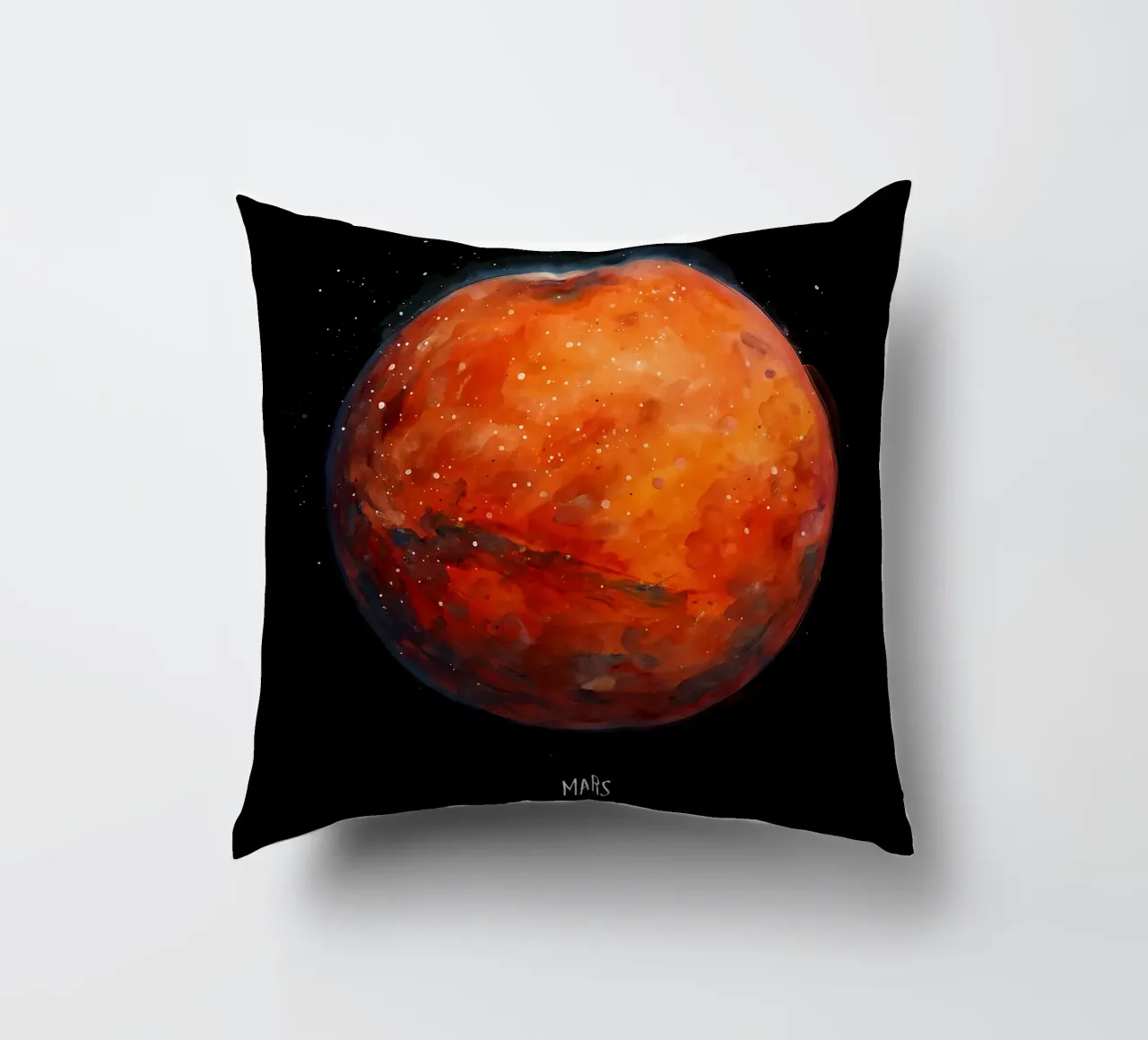 The Red Planet: Mars Watercolor cuscino da BadrBrand