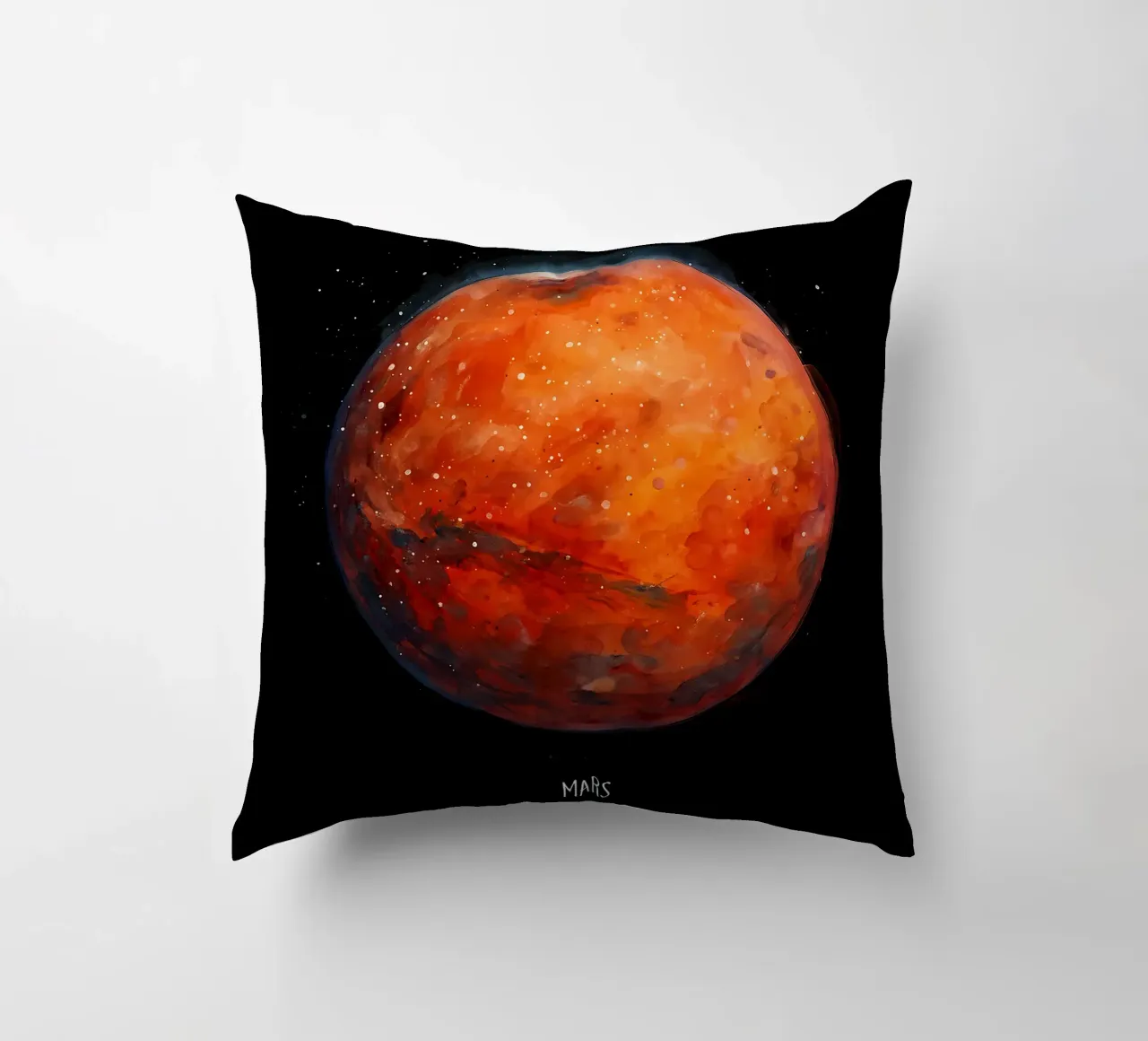 The Red Planet: Mars Watercolor cuscino da BadrBrand