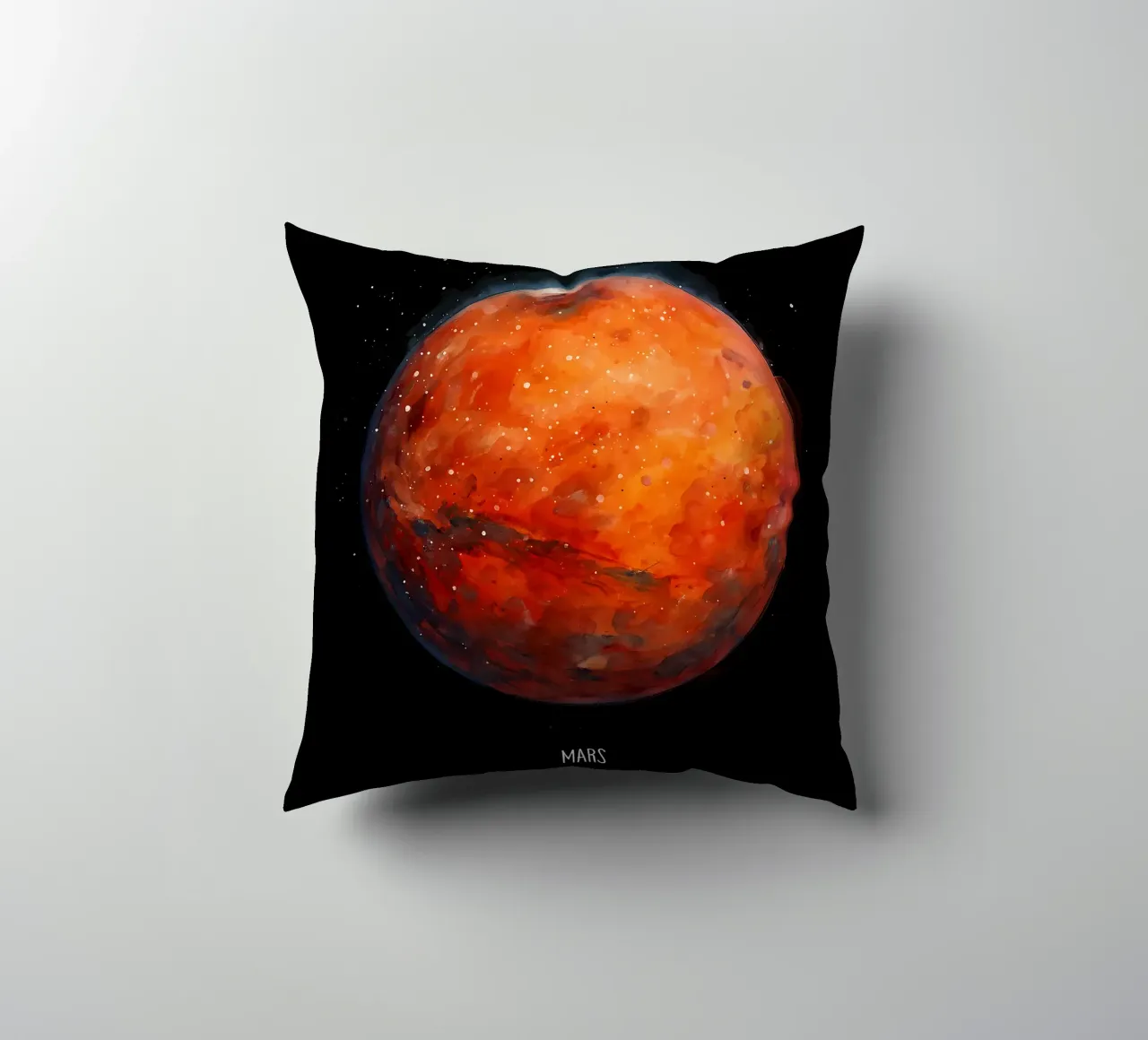 The Red Planet: Mars Watercolor cuscino da BadrBrand