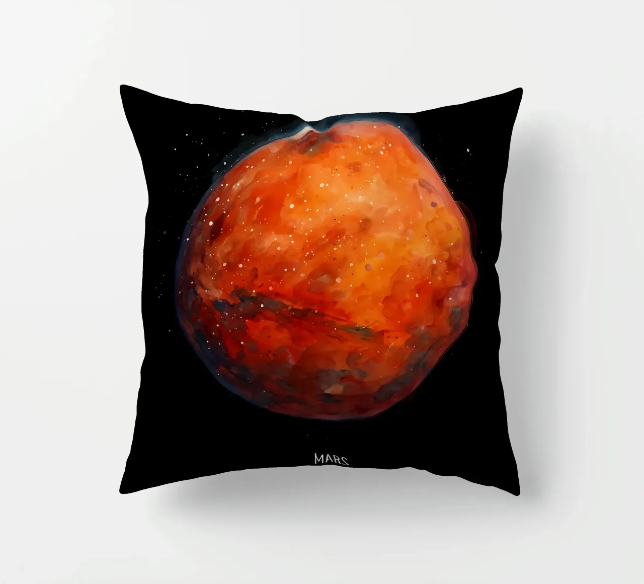 The Red Planet: Mars Watercolor cuscino da BadrBrand