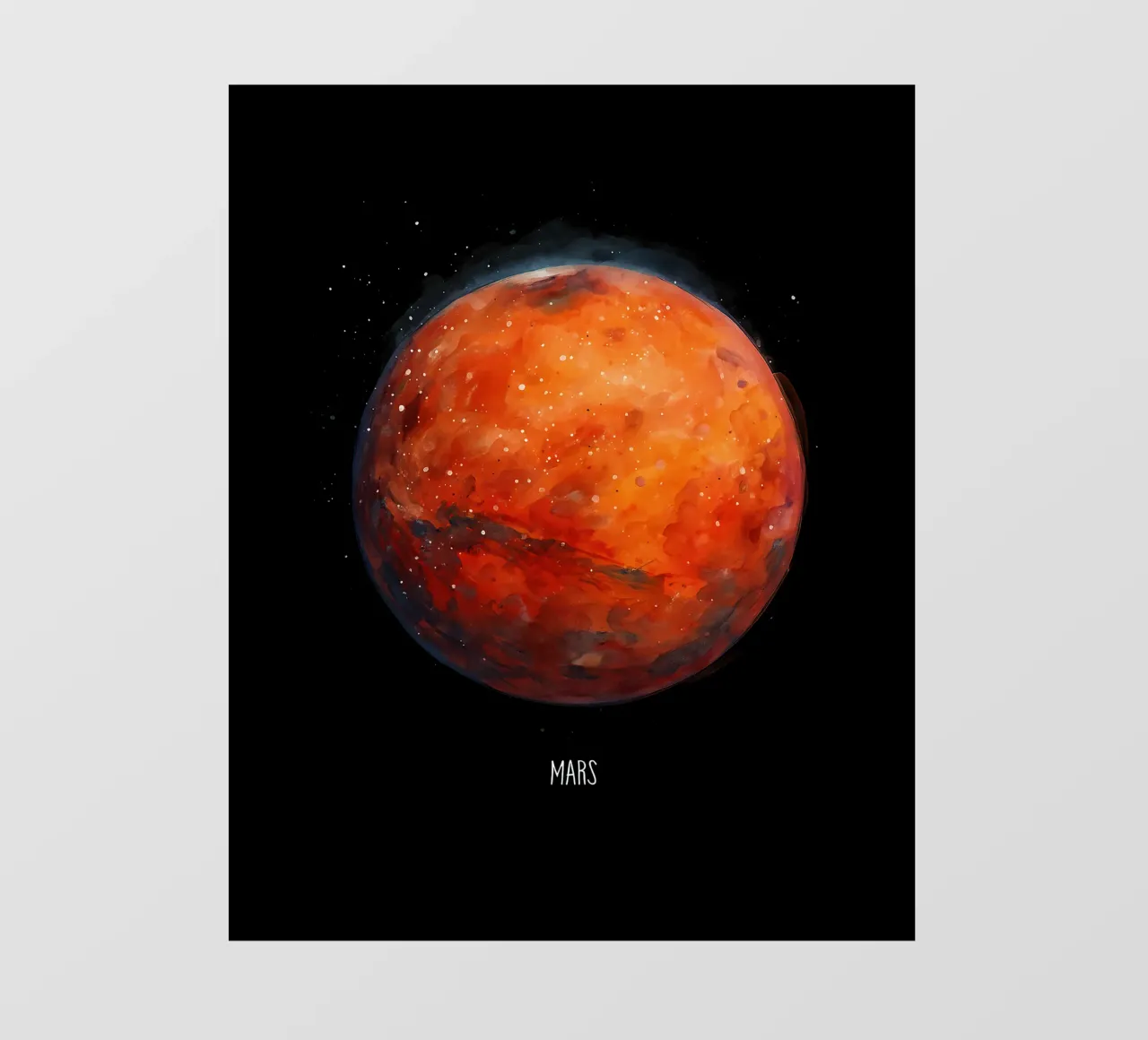 The Red Planet: Mars Watercolor pellicola backlit da BadrBrand