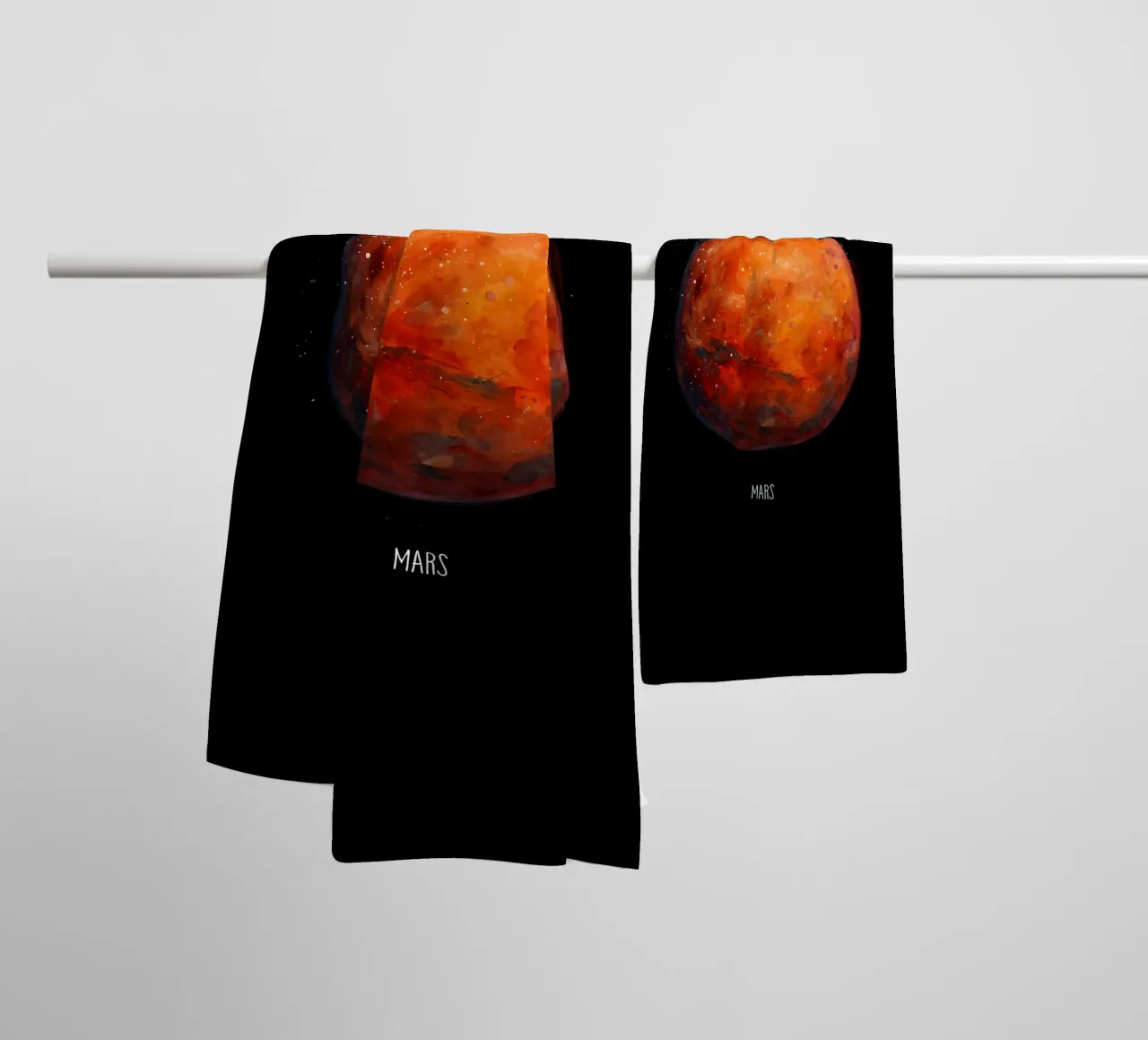 The Red Planet: Mars Watercolor asciugamano da bagno da BadrBrand