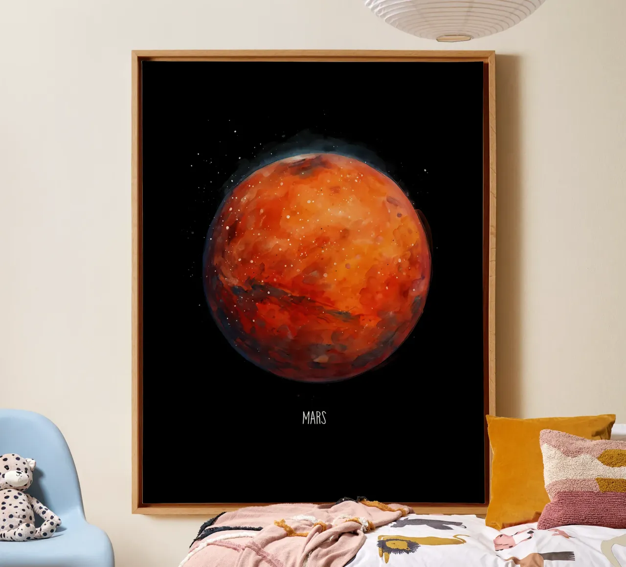 The Red Planet: Mars Watercolor toile avec Caisse américaine de BadrBrand