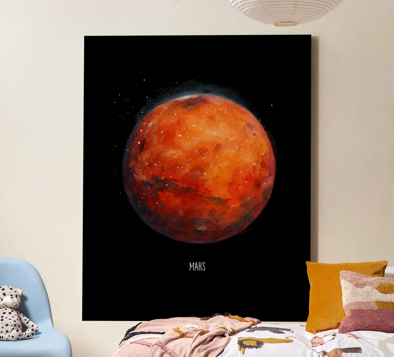 The Red Planet: Mars Watercolor toile avec Caisse américaine de BadrBrand