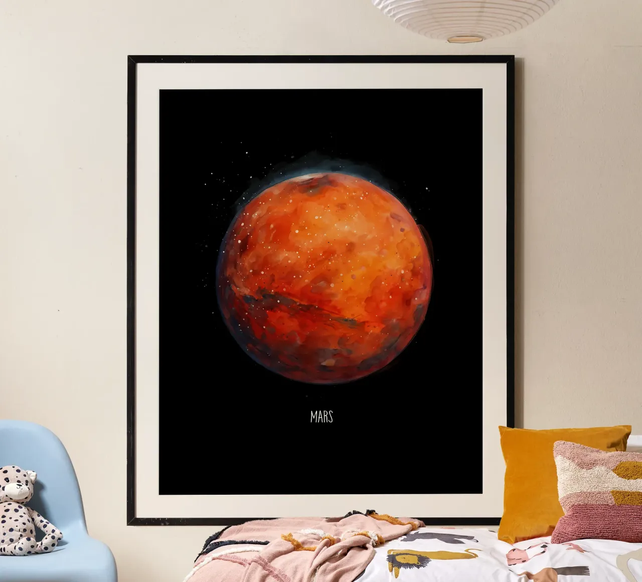 The Red Planet: Mars Watercolor poster van BadrBrand