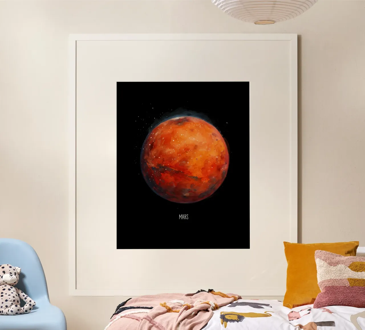 The Red Planet: Mars Watercolor poster van BadrBrand