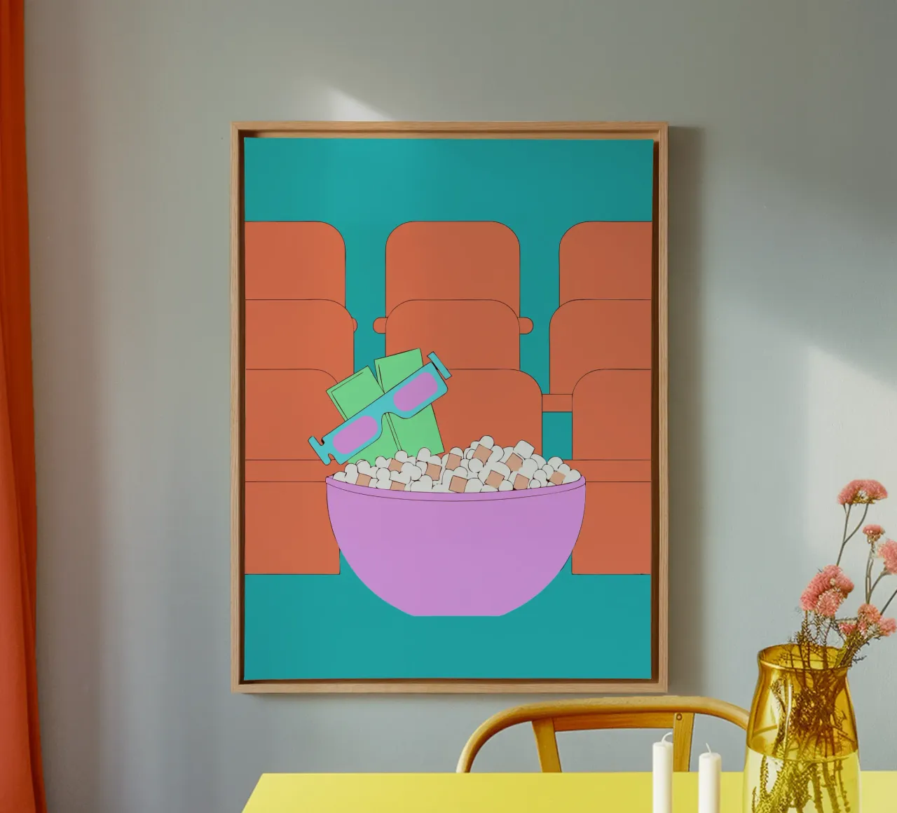 Popcorn canvas met Baklijst van OUR SHOP