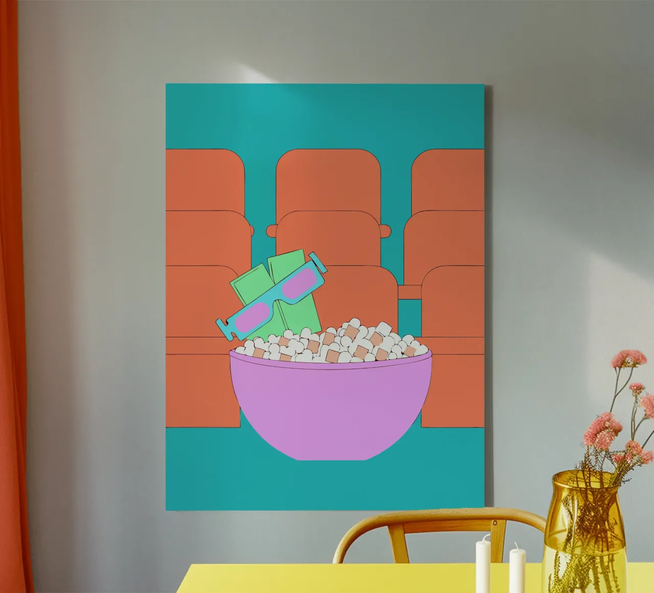 Popcorn canvas met Baklijst van OUR SHOP