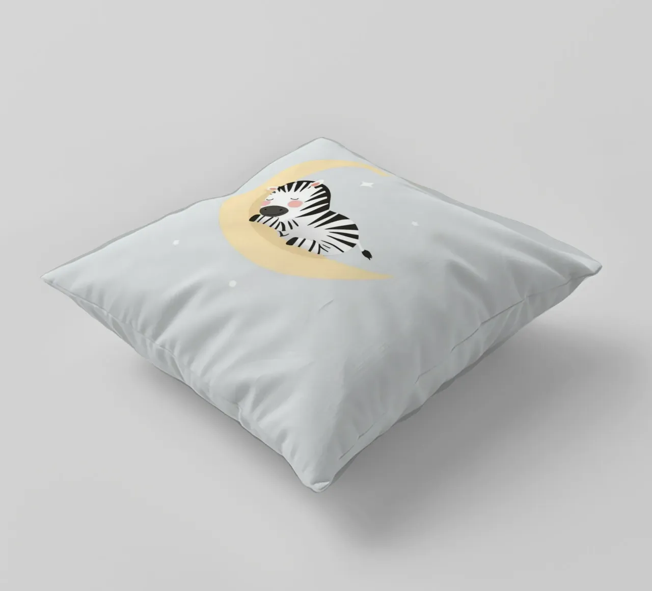 Carino il cartone animato Zebra che dorme sulla mezzaluna cuscino da DesignDoodle