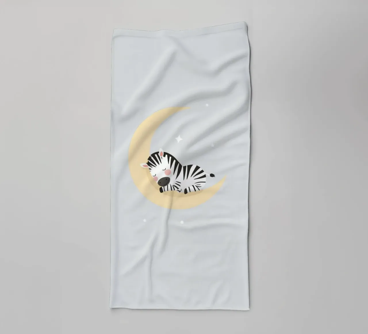 Carino il cartone animato Zebra che dorme sulla mezzaluna asciugamano da bagno da DesignDoodle