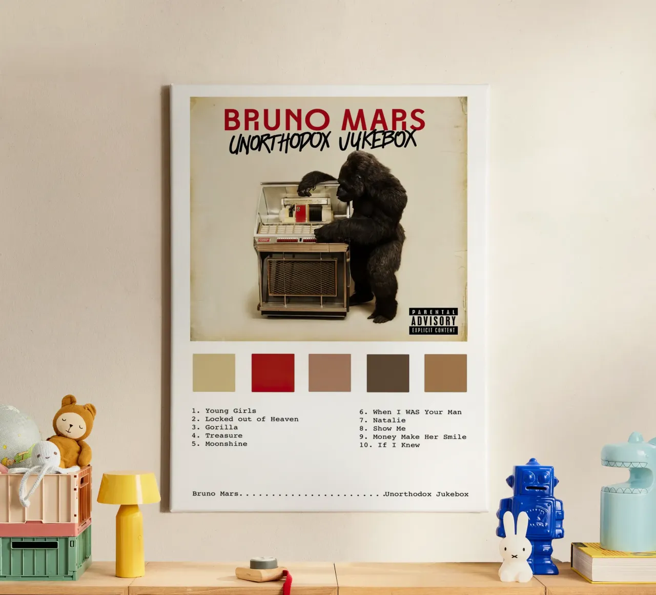 Bruno Mars Unorthodox Jukebox canvas with Floater frame by Roronoa7