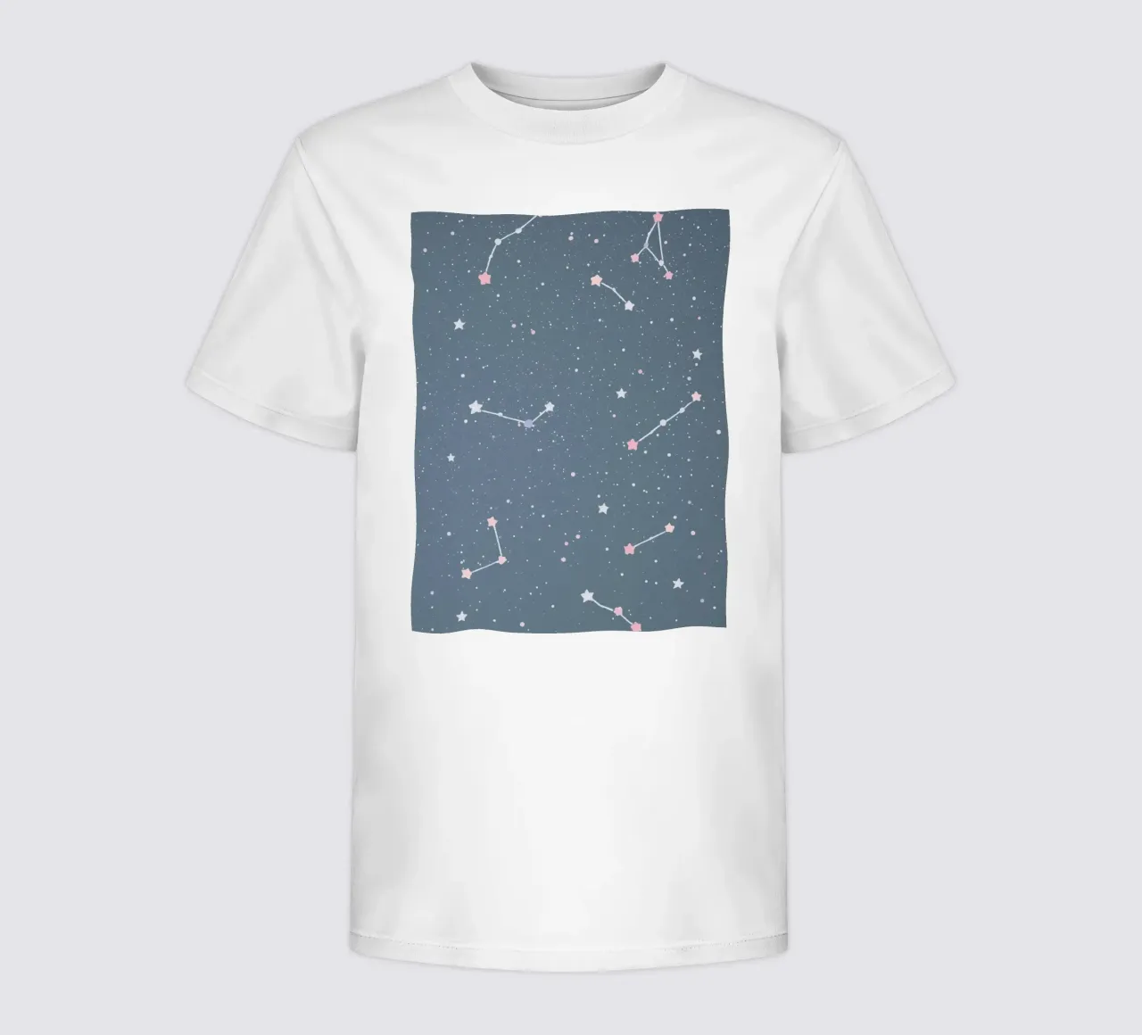 Constellation sur fond bleu-gris- Art de la chambre d'enfant t-shirt enfant de DesignDoodle