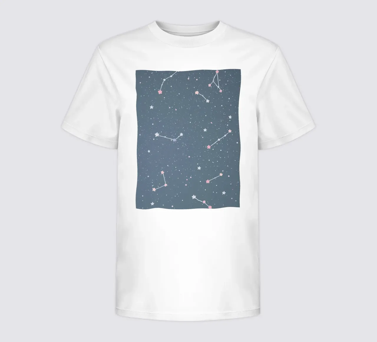Constellation sur fond bleu-gris- Art de la chambre d'enfant t-shirt enfant de DesignDoodle