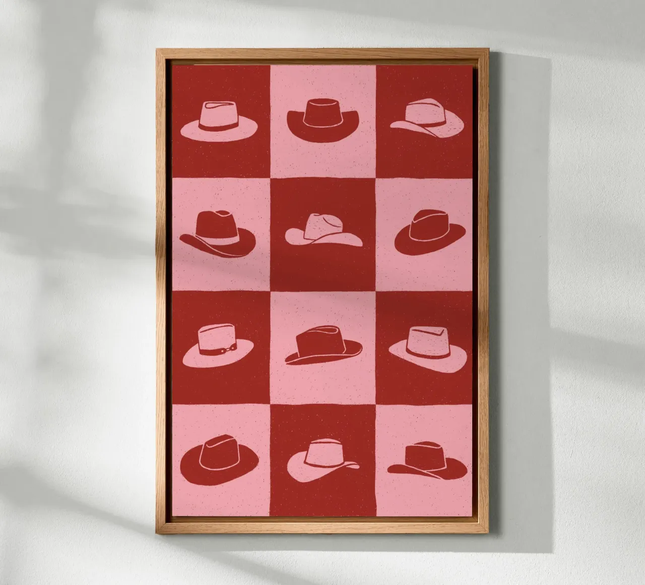 Cowgirl Checkerboard (Pink Edition) tela con Cornice a cassetta da AnyoneCanYeehaw