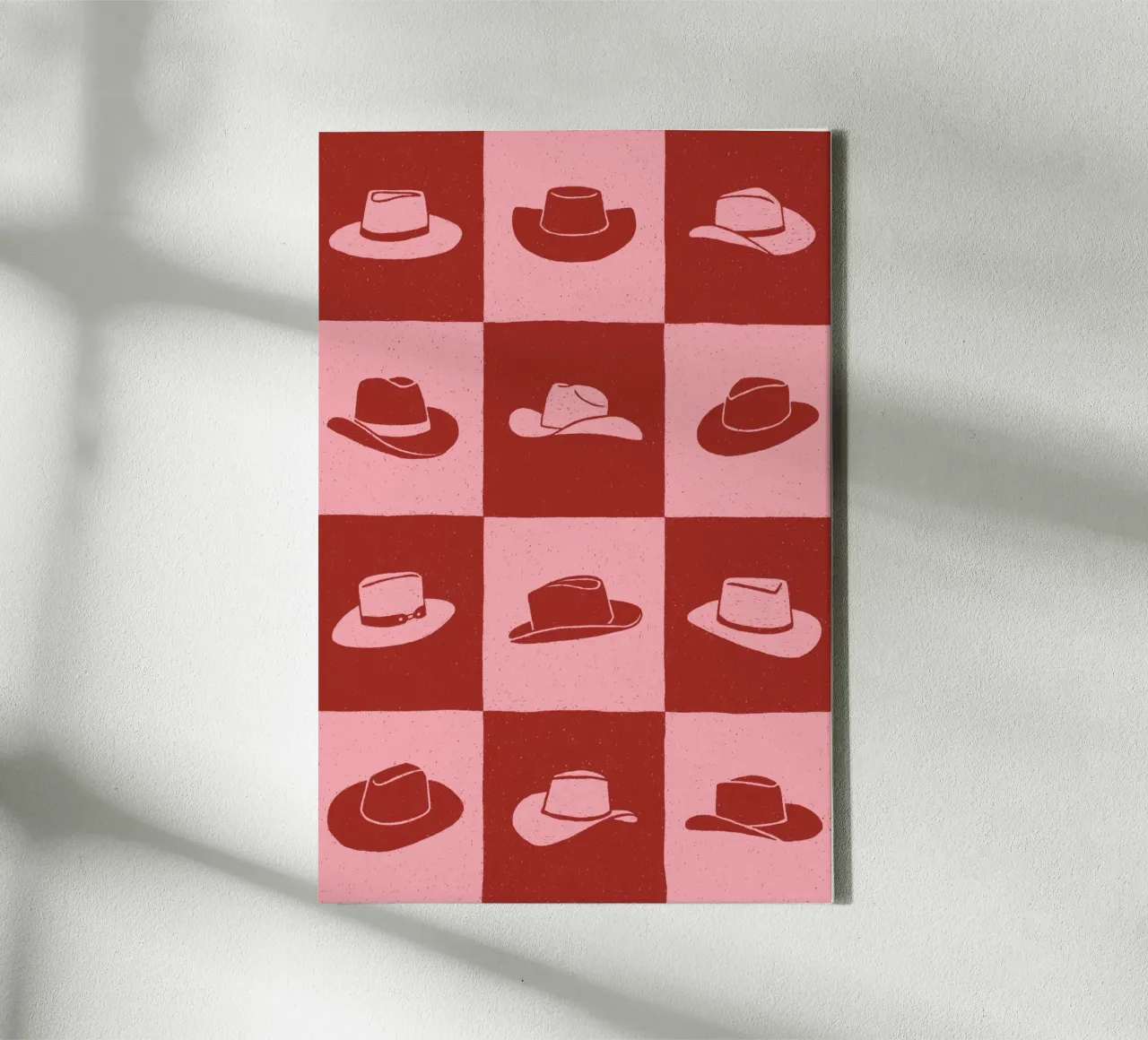 Cowgirl Checkerboard (Pink Edition) tela con Cornice a cassetta da AnyoneCanYeehaw