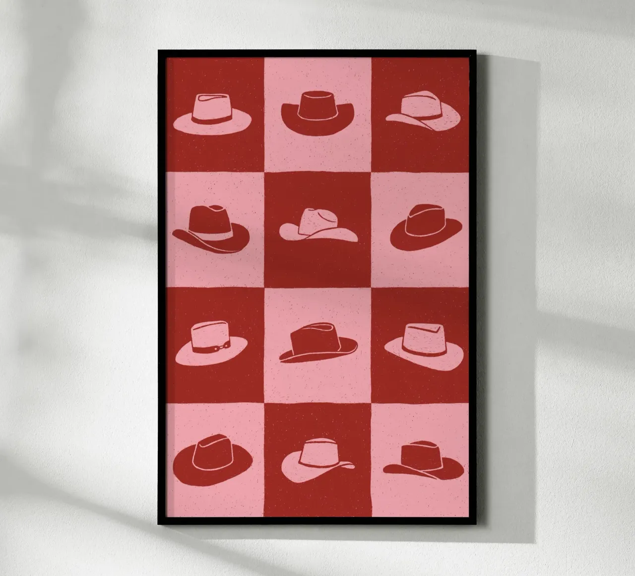 Cowgirl Checkerboard (Pink Edition) poster da AnyoneCanYeehaw