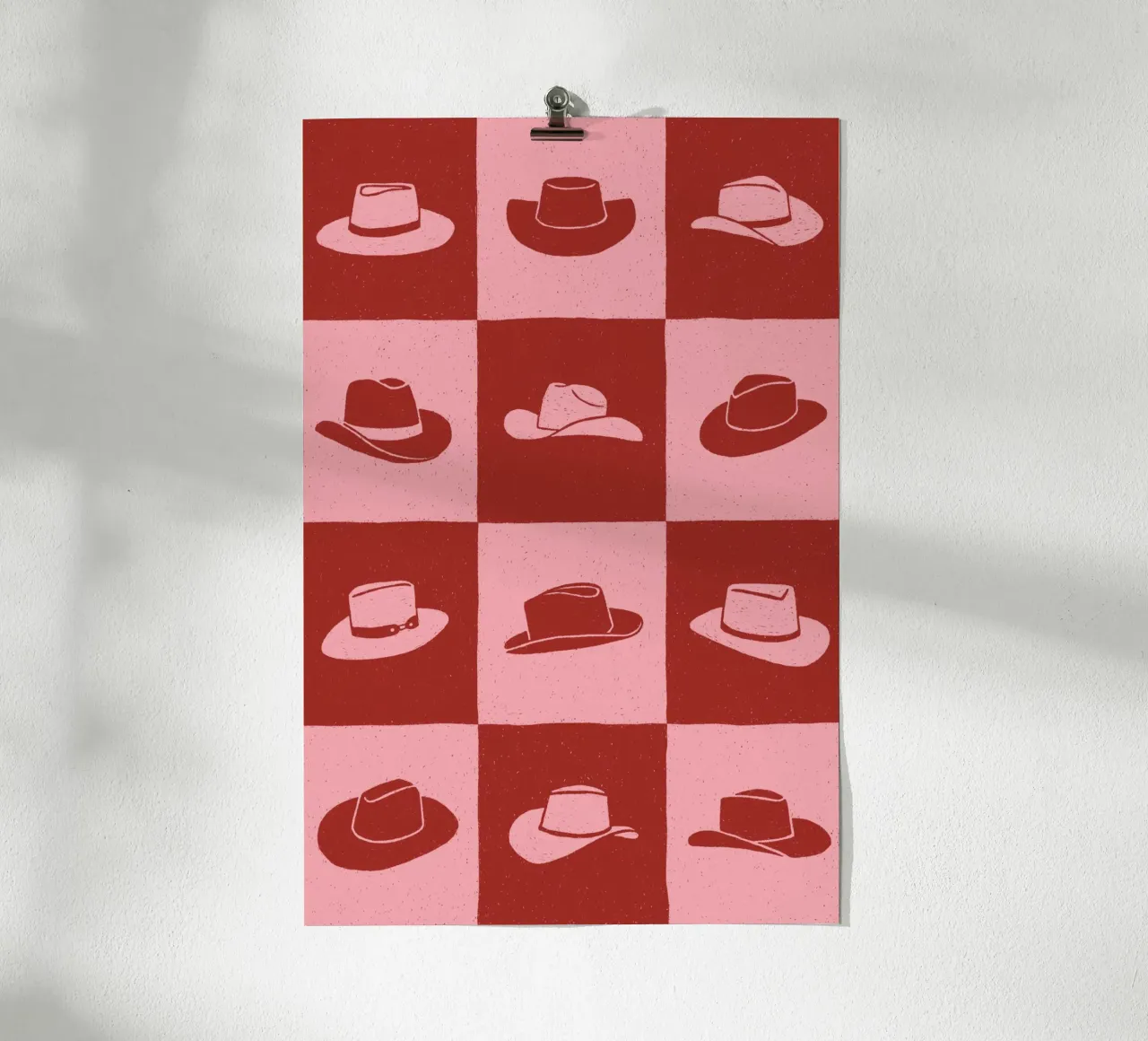 Cowgirl Checkerboard (Pink Edition) poster da AnyoneCanYeehaw