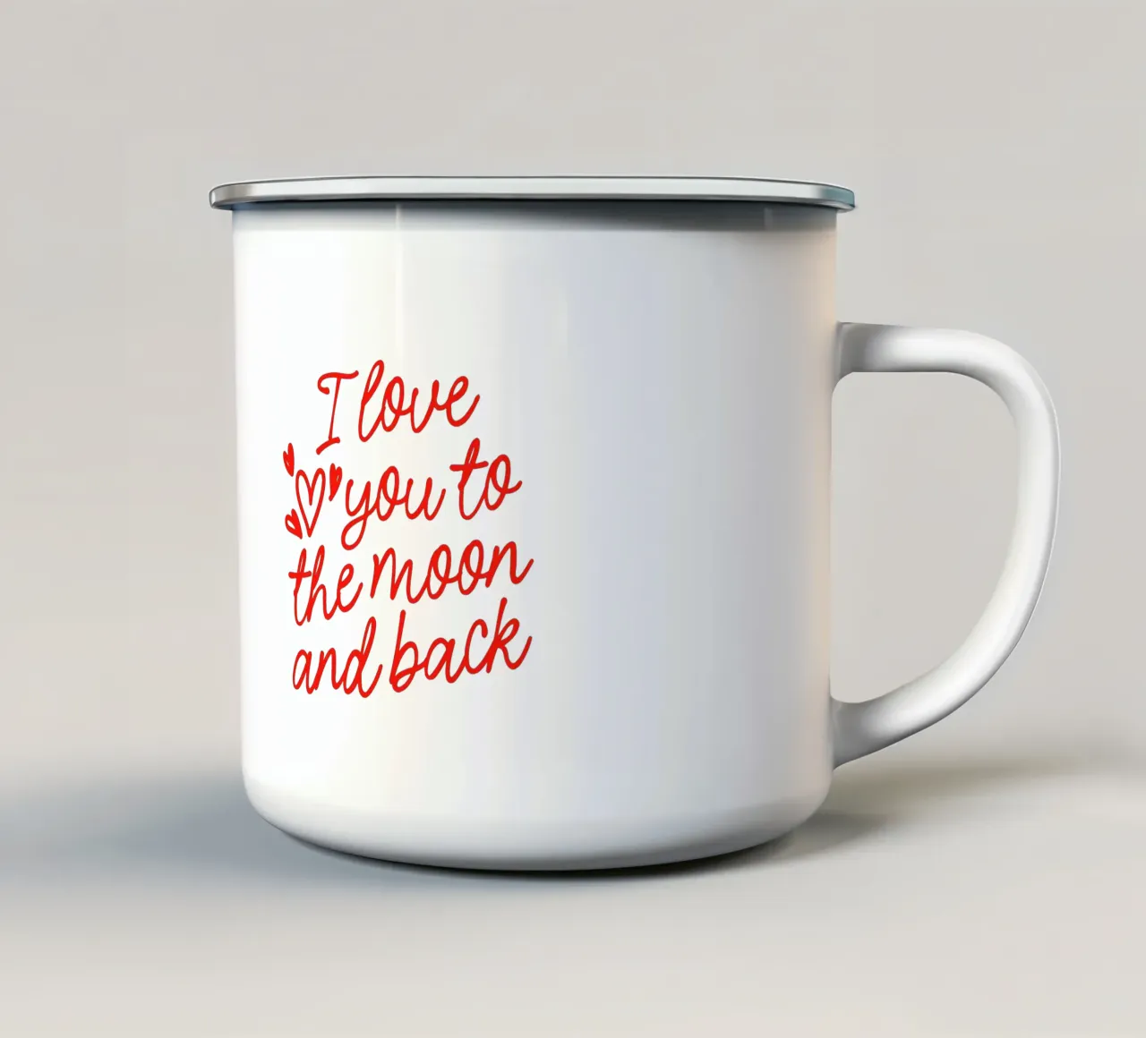 I Love You to the Moon and Back tazza in smalto da dericktype