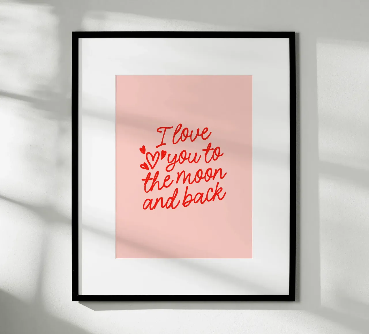I Love You to the Moon and Back poster con telaio in legno da dericktype