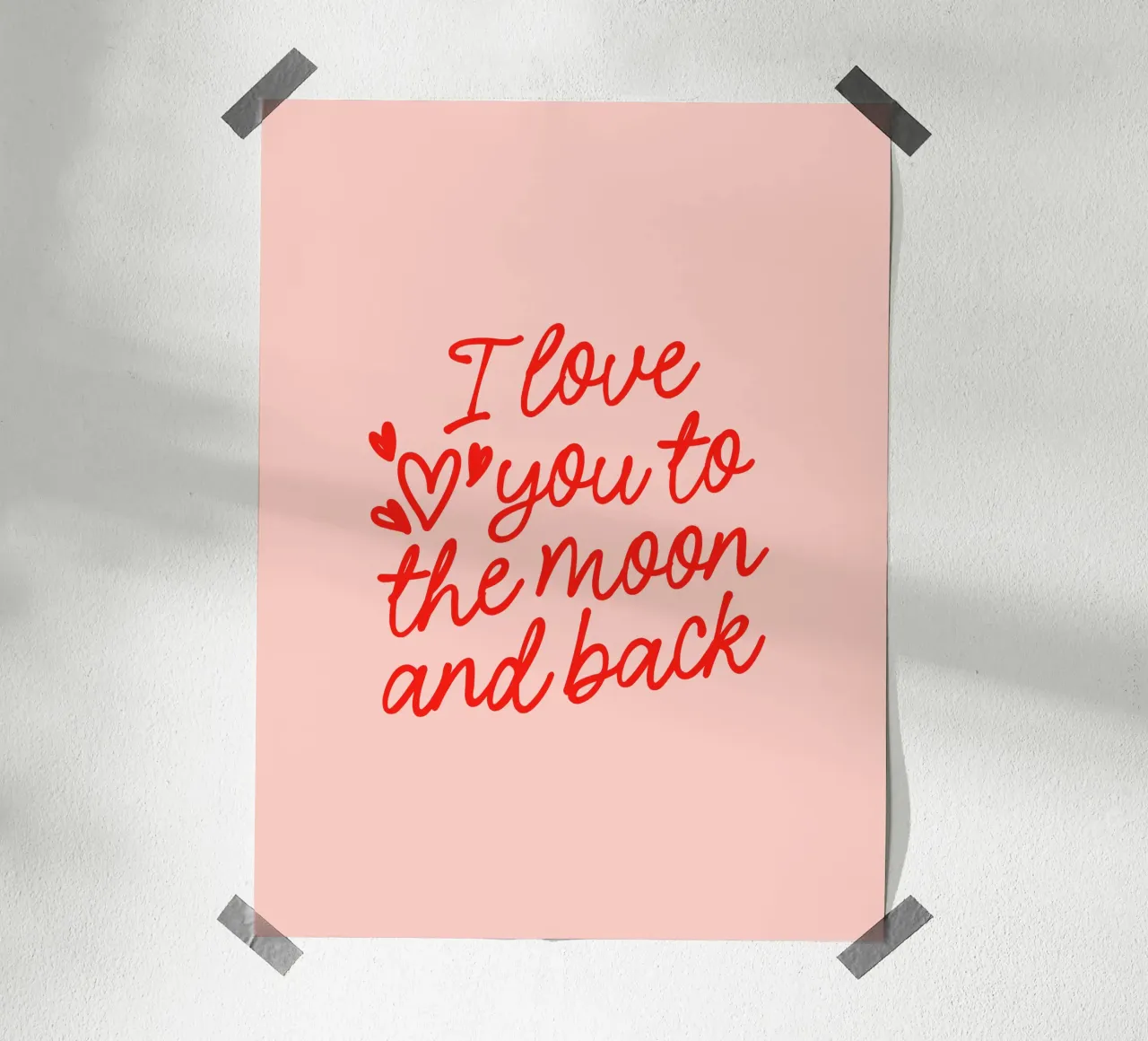 I Love You to the Moon and Back poster con telaio in legno da dericktype