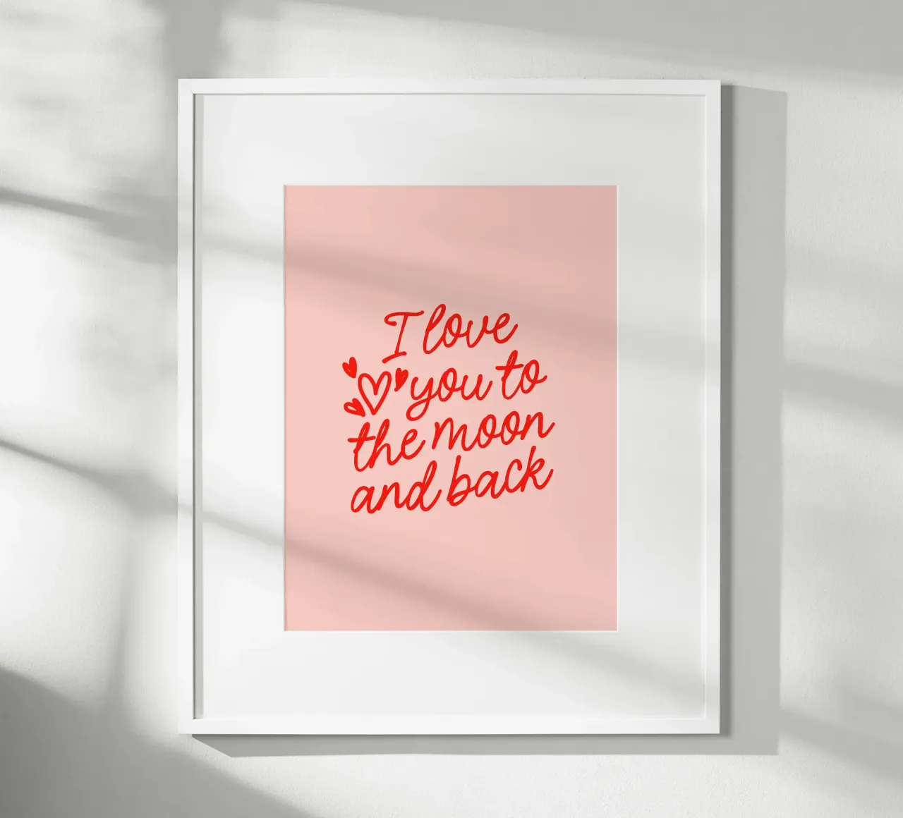 I Love You to the Moon and Back poster con telaio in legno da dericktype