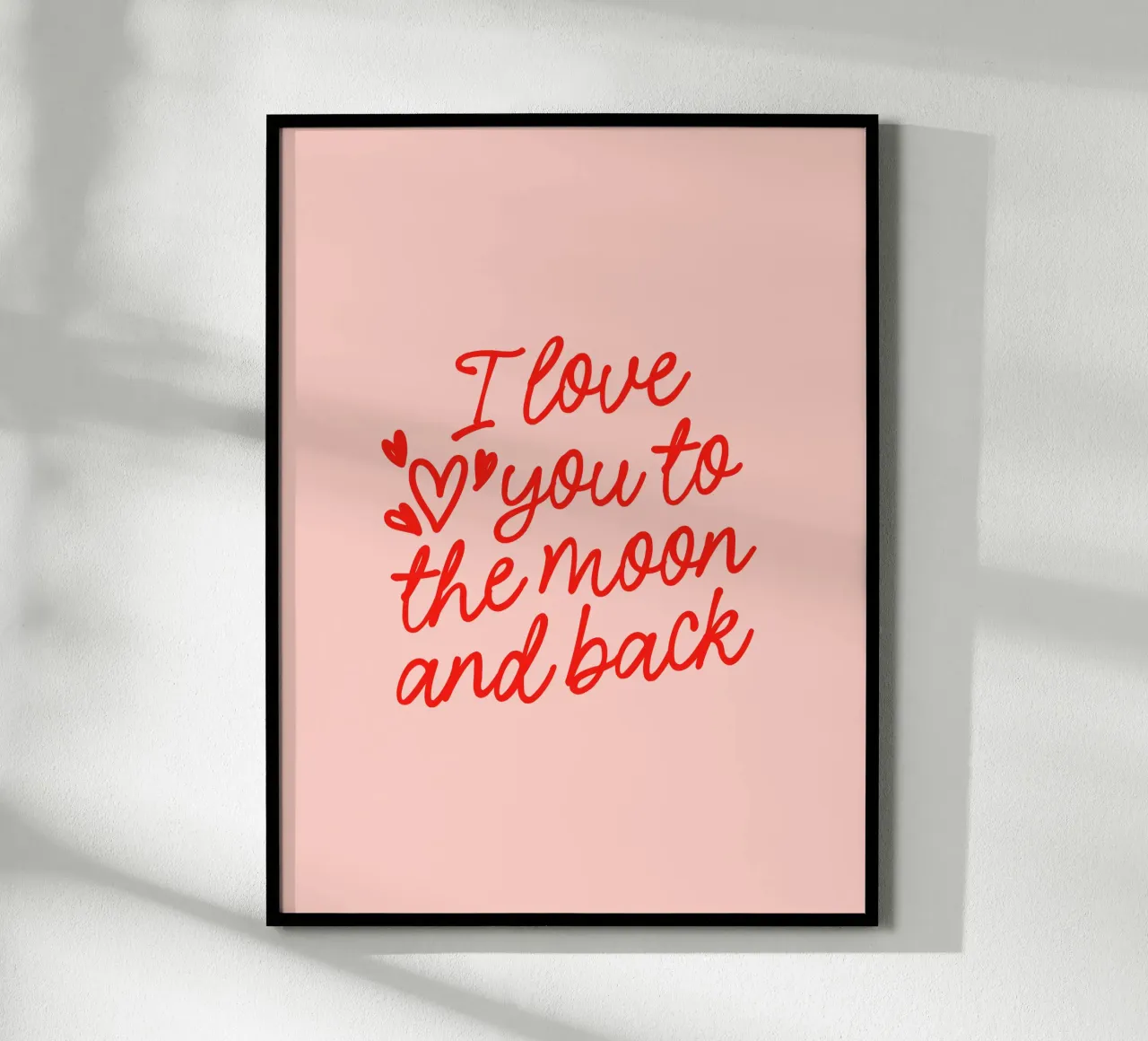 I Love You to the Moon and Back poster con telaio in legno da dericktype