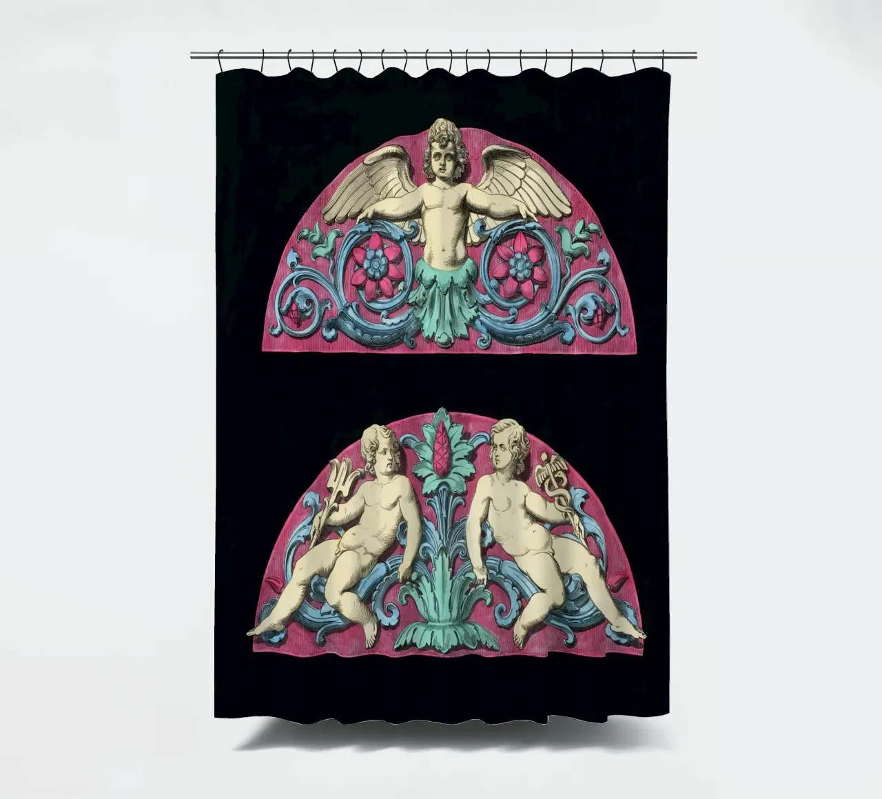 A lithograph of an architecture Duschvorhang von vintageshop