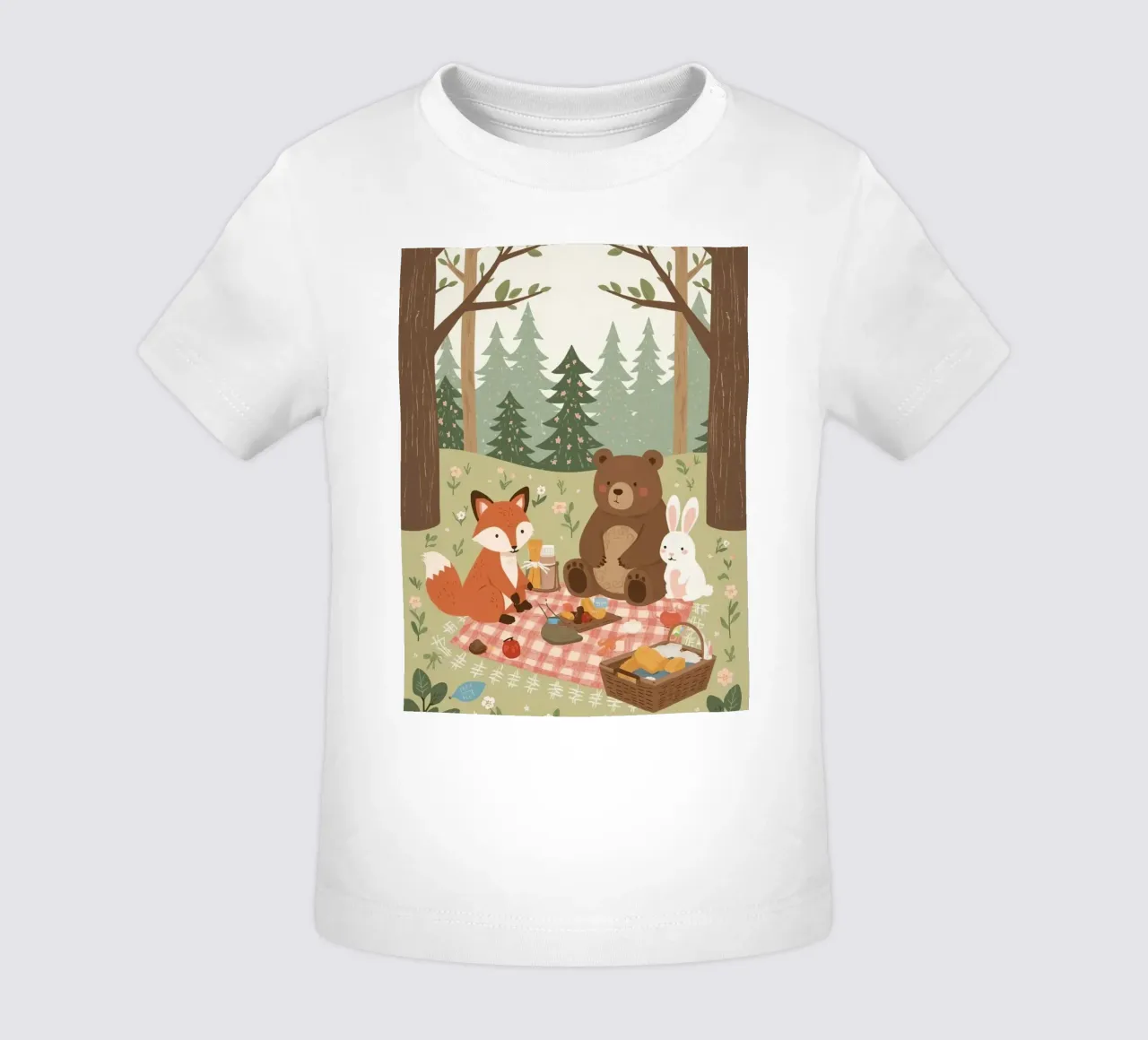 Volpe, orso e coniglio, simpatici e divertenti, fanno un picnic nella foresta maglietta neonato da DesignDoodle