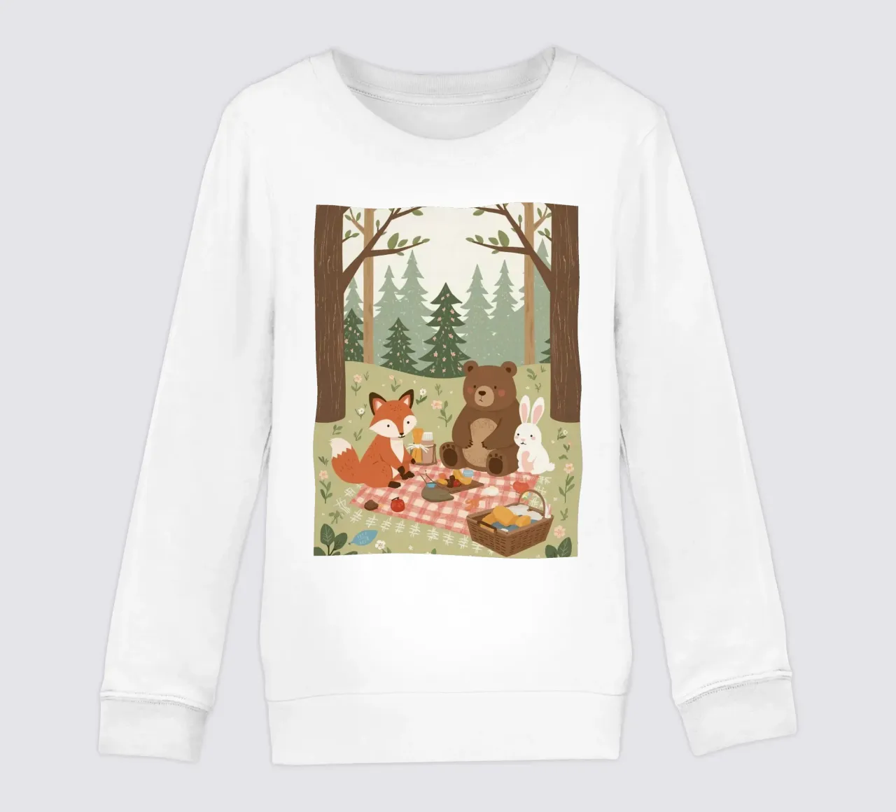 Volpe, orso e coniglio, simpatici e divertenti, fanno un picnic nella foresta felpa bambino da DesignDoodle