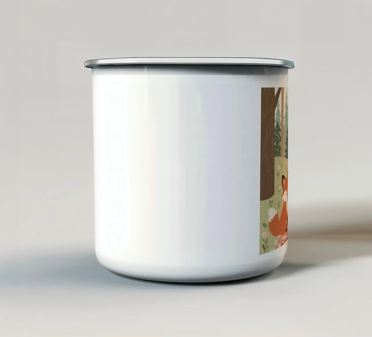 Volpe, orso e coniglio, simpatici e divertenti, fanno un picnic nella foresta tazza in smalto da DesignDoodle