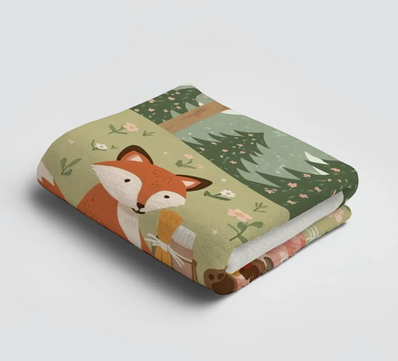 Volpe, orso e coniglio, simpatici e divertenti, fanno un picnic nella foresta asciugamano da bagno da DesignDoodle