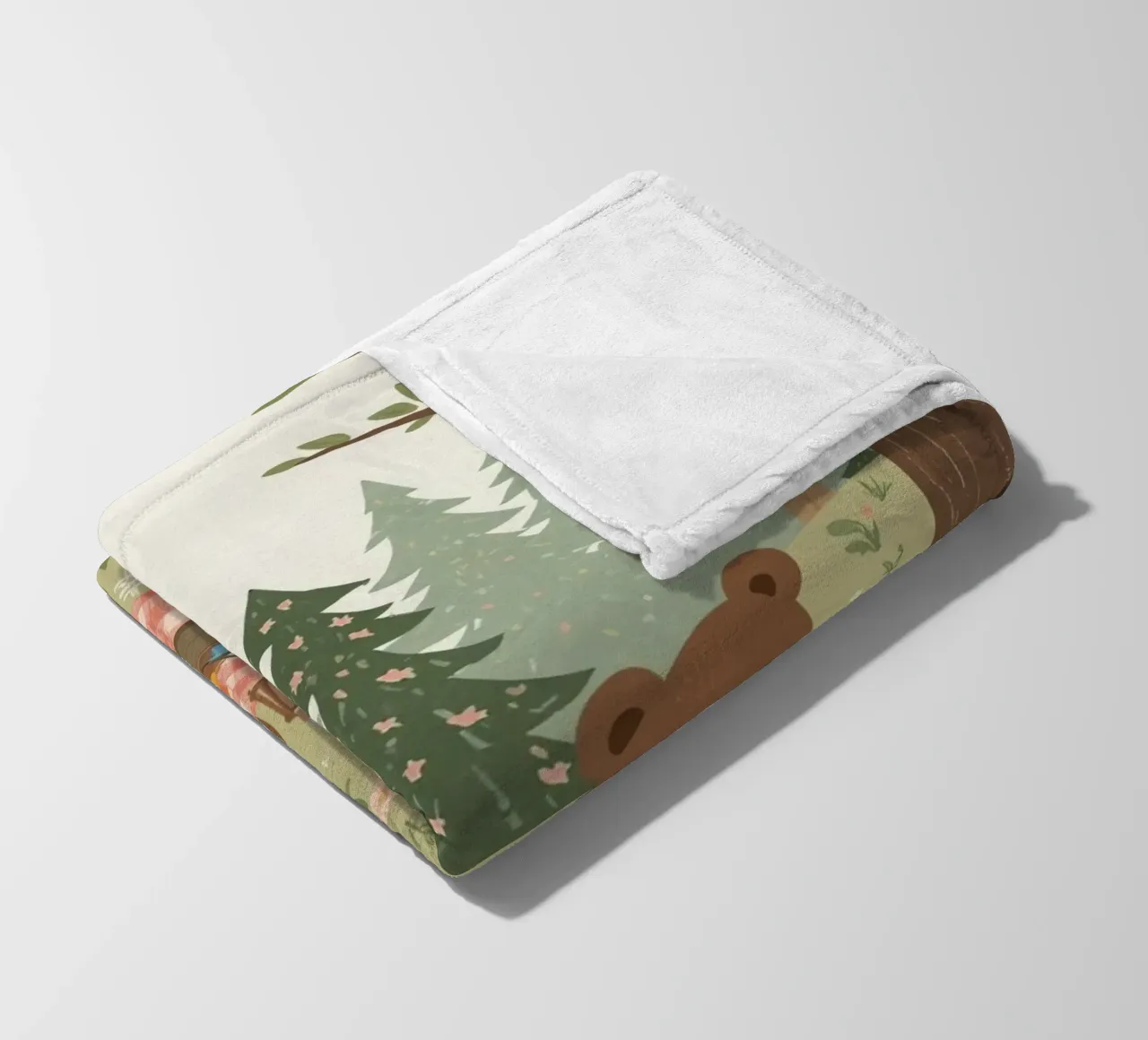 Volpe, orso e coniglio, simpatici e divertenti, fanno un picnic nella foresta coperta in pile da DesignDoodle