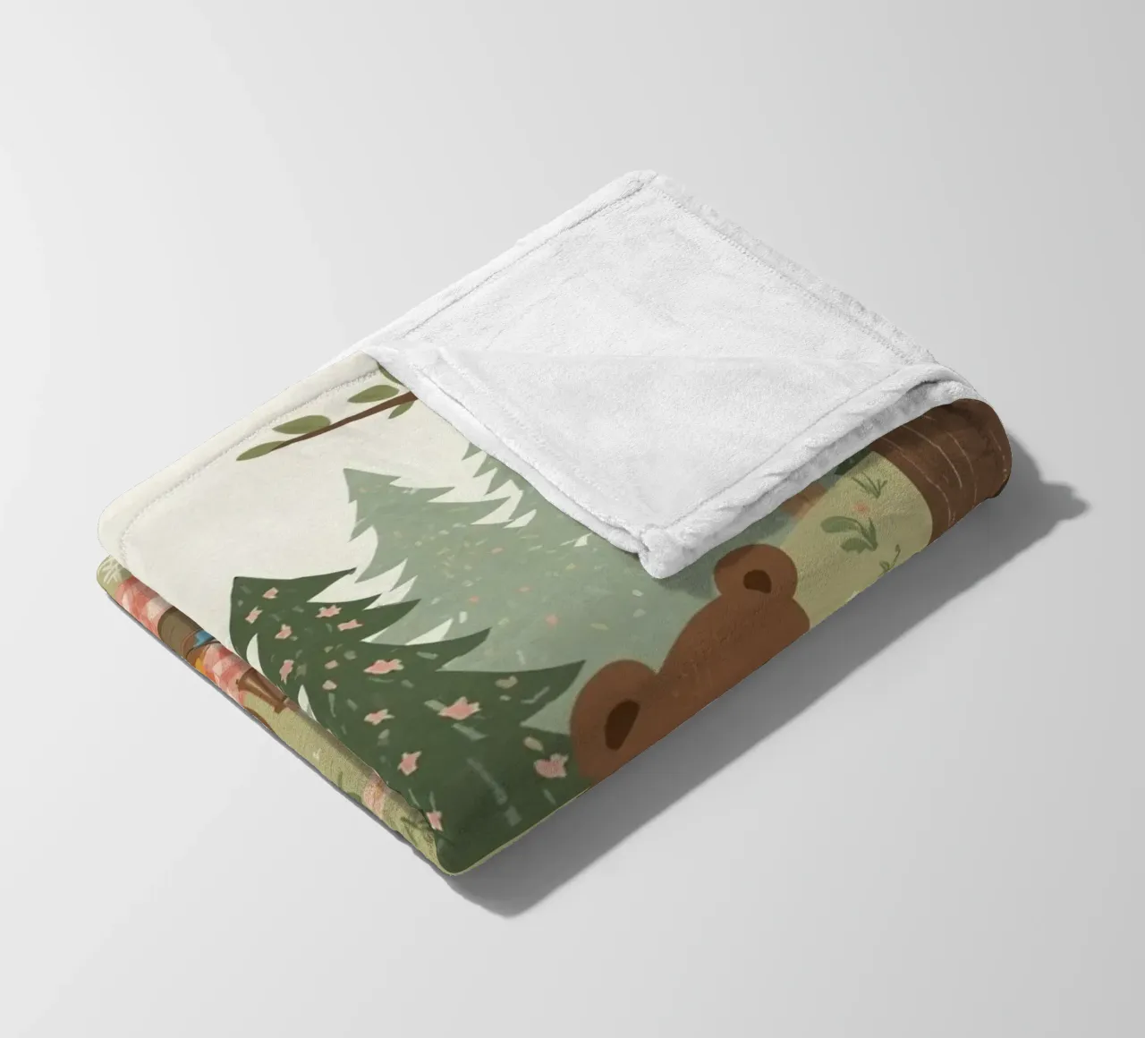 Volpe, orso e coniglio, simpatici e divertenti, fanno un picnic nella foresta coperta in pile da DesignDoodle