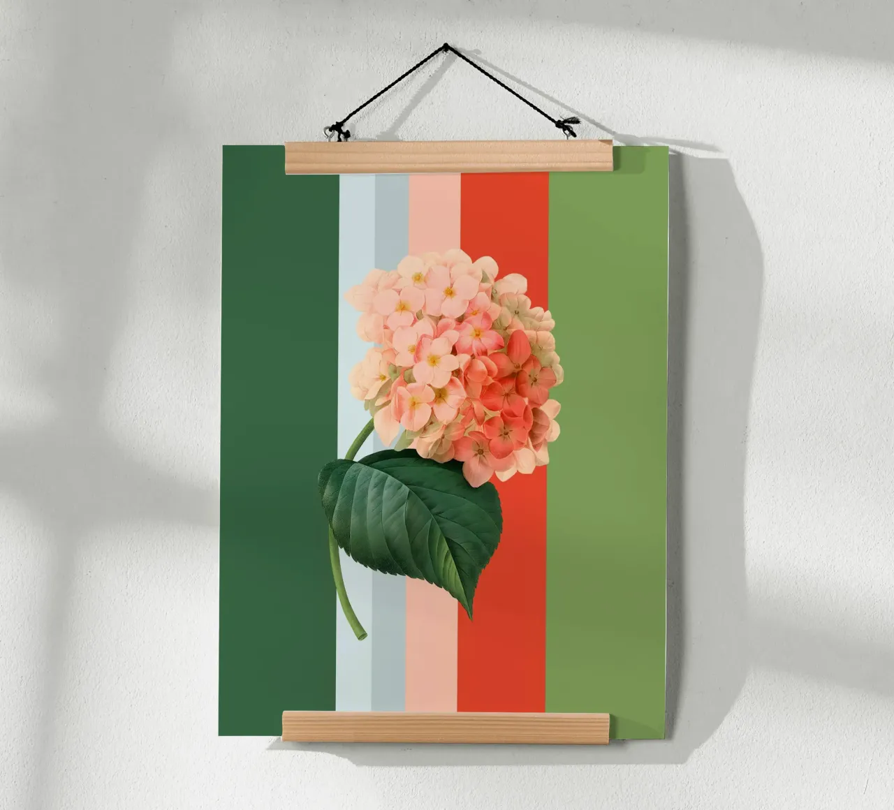 Belle Botanica 1 Hortensie poster con telaio in alluminio da superprint