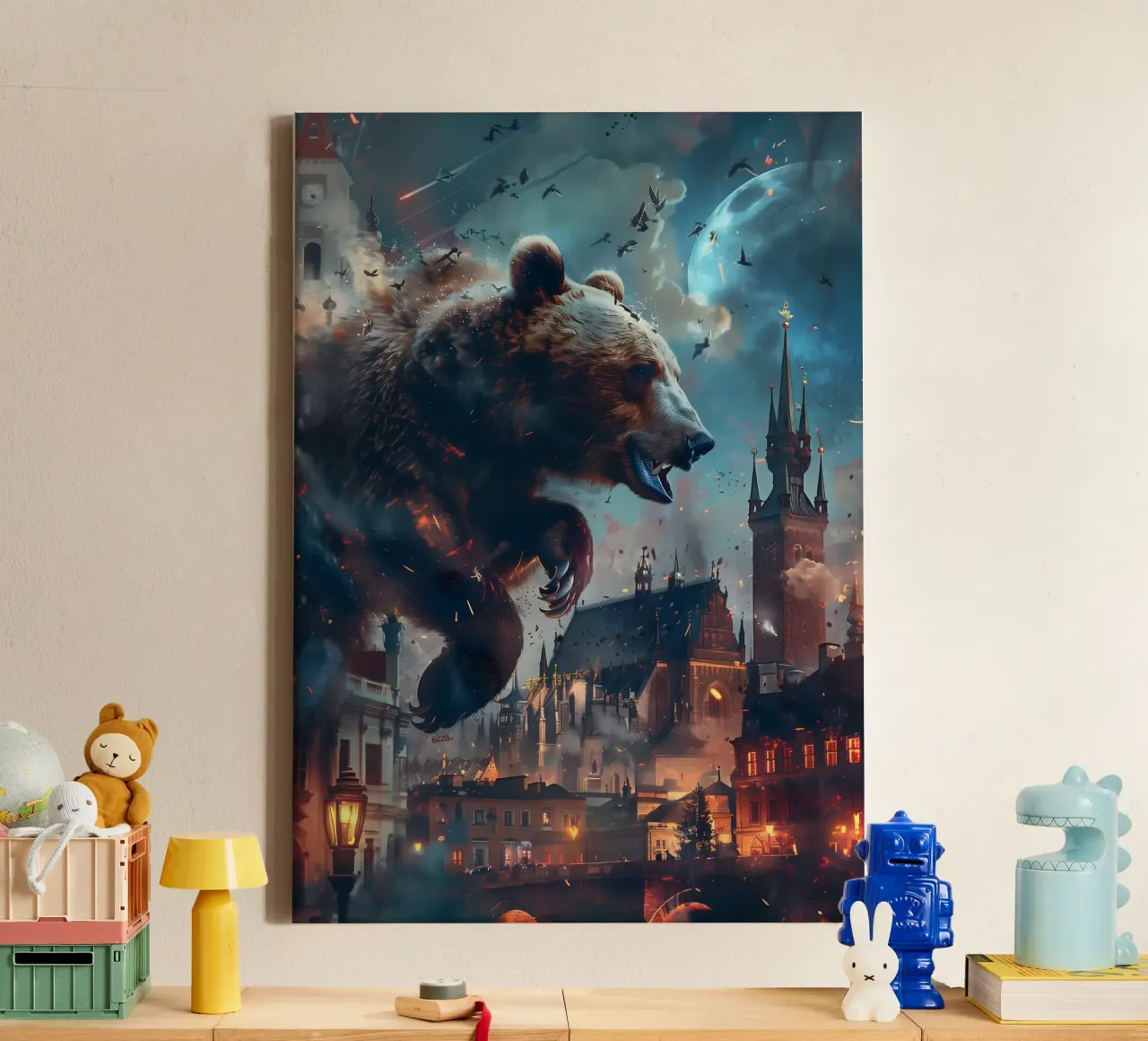 Orso di Cracovia arte mistica e fantasy tela con Cornice a cassetta da WILD ART
