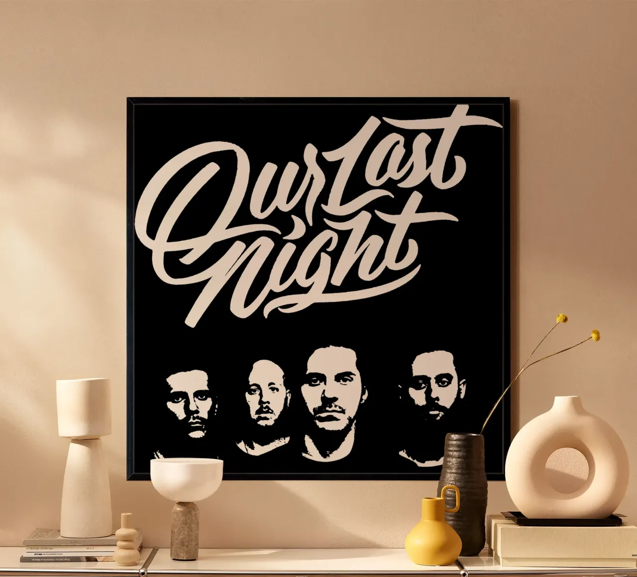 Maglietta classica essenziale Our Last Night Member poster con telaio in legno da bloodstreetmagazine