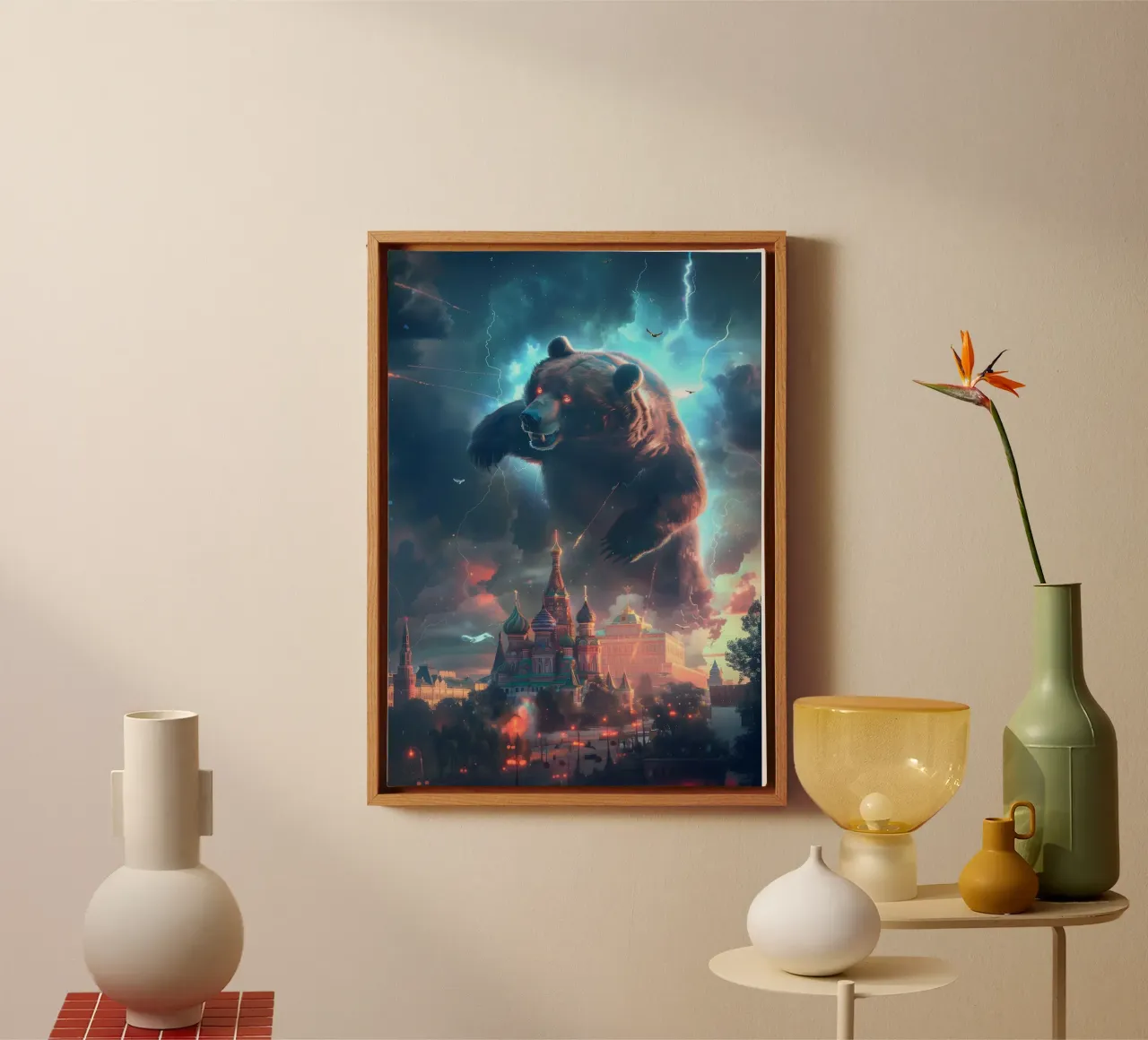Orso Mosca arte mistica fantasy tela con Cornice a cassetta da WILD ART