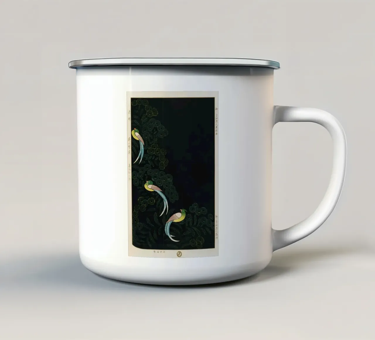 three colorful birds tazza in smalto da vintageshop